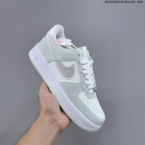 Nike Air Force 1 Low Light Grey White Silver EU 36-45 Sneaker - Unisex (BS-61885)
