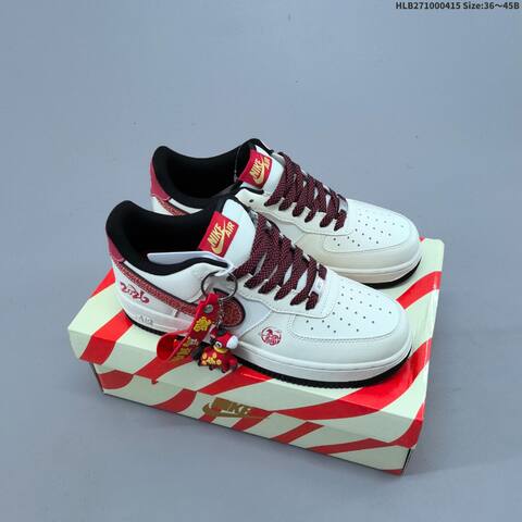 Nike Air Force 1 07 LV8 Red White Black Gold EU 36-45 Sneaker - Unisex (BS-60732)
