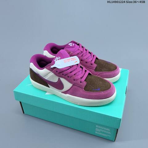 Nike SB Force 58 Purple Brown White Olive Black EU 36-45 Skate Shoe - Unisex (BS-62494)