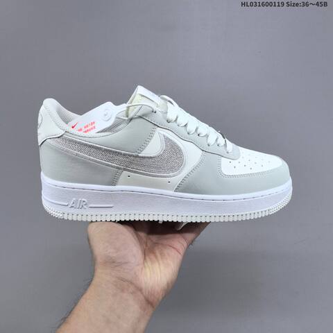 Nike Air Force 1 Low Light Grey White Silver EU 36-45 Sneaker - Unisex (BS-61885)