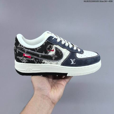 Nike Air Force 1 07 LV8 Navy Off White Black Red EU 36-45 Sneaker - Unisex (BS-62227)