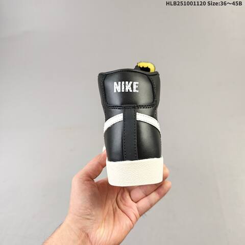 Nike Blazer Mid 77 Suede Black White Sail Yellow EU 36-45 Skate Shoe - Unisex (BS-63378)