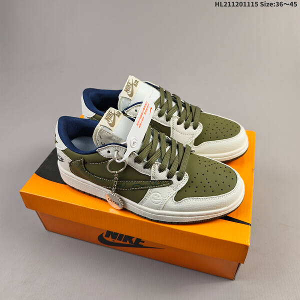 Nike Air Jordan 1 Low white/cream with red, blue, green, and gray accent variants EU 36-45 casual