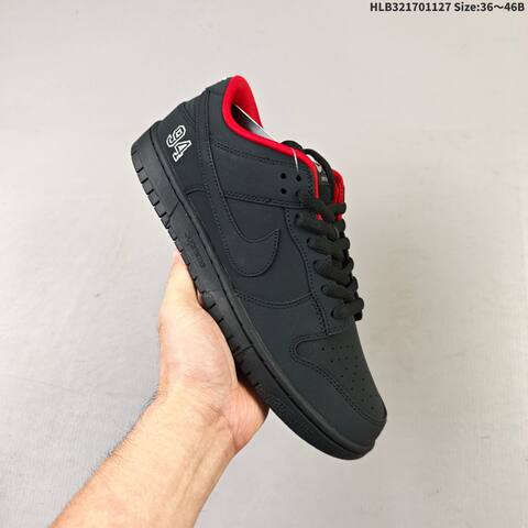 Nike SB Dunk Low Pro Supreme Black Olive Black Red EU 36-46 Skate Shoe - Unisex (BS-63004)