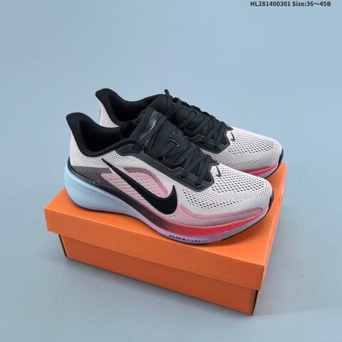 Nike Air Zoom Pegasus 42 Flyknit White Black Purple Neon Green EU 36-45 Running Shoe - Unisex (BS-61486)