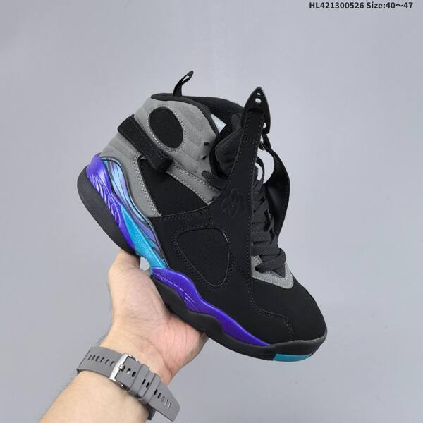 Jordan Air Jordan 8 Retro black/grey with blue and purple accents EU 40-47 basketball