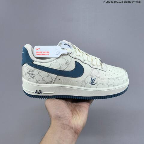 Nike Air Force 1 07 LV8 Off White Blue EU 36-45 Sneaker - Unisex (BS-61689)