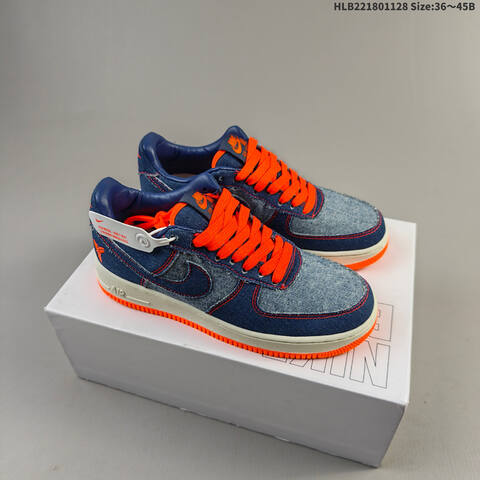 Nike Air Force 1 07 CW2288-111 Blue Orange White EU 36-45 Sneaker - Unisex (BS-62989)
