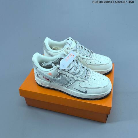 Nike Air Force 1 07 LV8 Light Grey Off White Red Black EU 36 45 Skate Shoe EU 36-45 - Unisex (BS-60803)