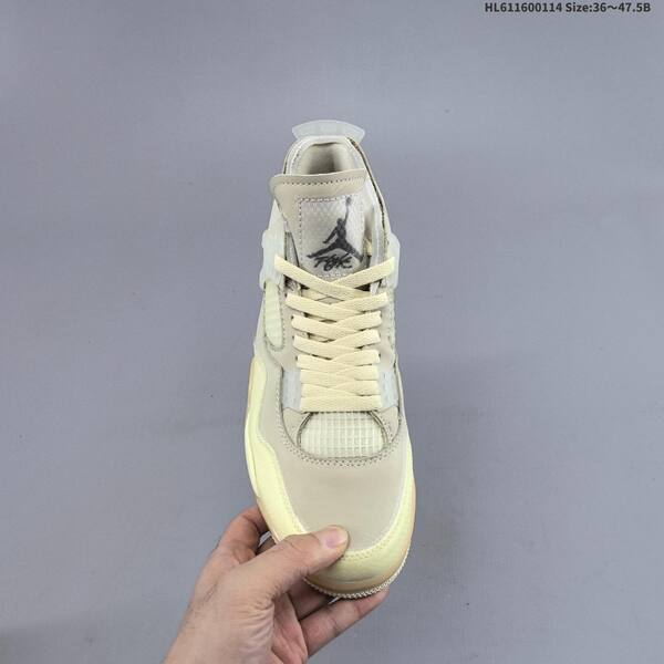 Nike Air Jordan 4 Retro x Off-White Cream Sail / Sail / Cream 36~47.5 casual