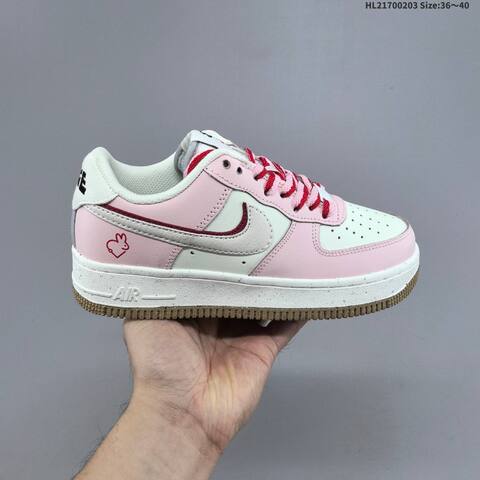 Nike Air Force 1 07 Pink White Red Brown EU 36-40 Sneaker - Unisex (BS-61552)