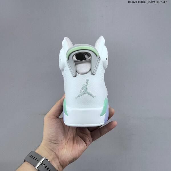 Jordan Air Jordan 6 Retro white/grey with mint green and icy purple accents 40~47 basketball