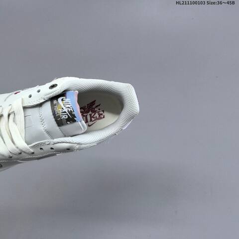 Nike Air Force 1 07 Off White White Burgundy Silver EU 36 45 Sneaker EU 36-45 - Unisex (BS-62260)