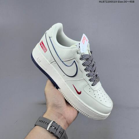 Nike Air Force 1 07 Low Supreme Off White Navy Blue Red EU 36-45 Sneaker - Unisex (BS-60254)