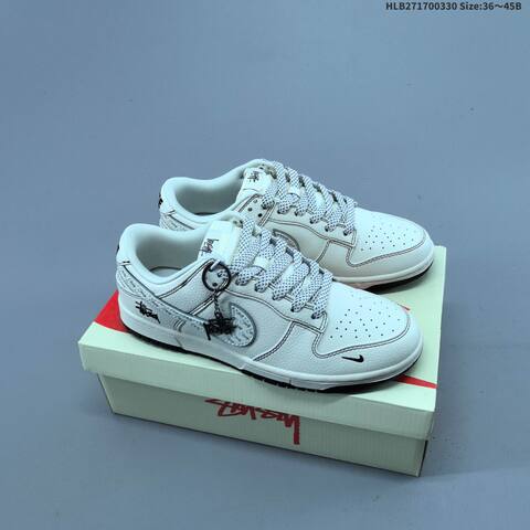 Nike Dunk SB Low Stussy Off White Black Grey EU 36-45 Skate Shoe - Unisex (BS-61034)