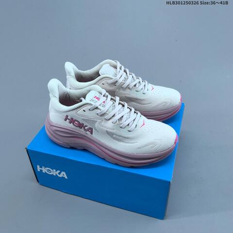 HOKA ONE ONE Bondi 8 Off White Light Pink EU 36-41 Running Shoe Running Sneakers - Unisex (BS-69374)