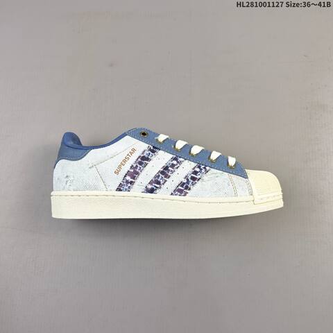 Adidas Superstar JS2488 Light Blue Cream White Dark Blue EU 36-41 Skate Shoe - Unisex (BS-65425)