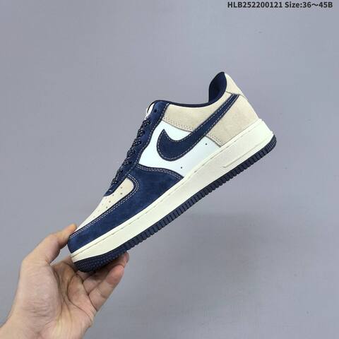 Nike Air Force 1 07 LV8 White Navy Blue Grey Red EU 36-45 Sneaker - Unisex (BS-61855)