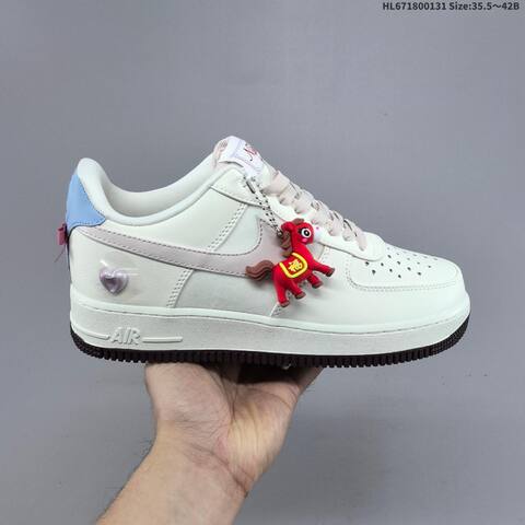 Nike Air Force 1 07 LV8 Sail Light Pink Light Blue Dark Brown EU 35 5-42 Sneaker - Unisex (BS-61610)