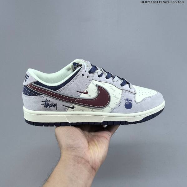 Nike Dunk Low light grey navy burgundy white EU 36-45 skate shoe