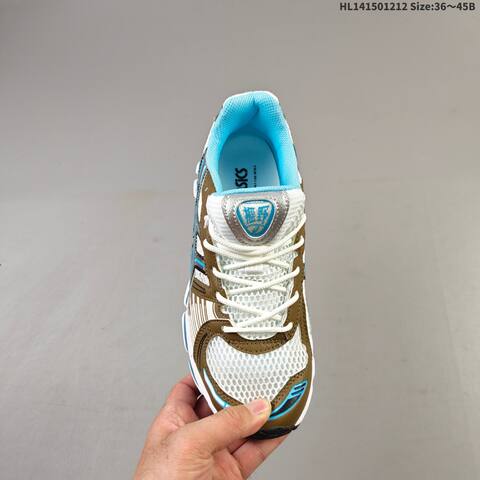 ASICS Gel-Kayano 12 1 White Brown Silver Light Blue EU 36-45 Running Shoe Running Sneakers - Unisex (BS-69162)