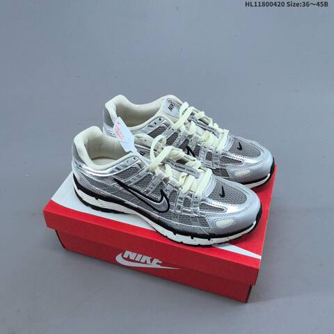 Nike P-6000 Grey Silver White Black EU 36-45 Running Shoe - Unisex (BS-60640)