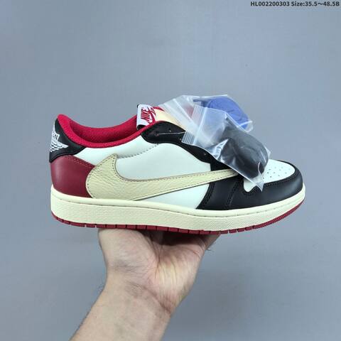45 5 Travis Scott x Fragment x Air Jordan 1 Low AIR JORDAN 1 Aj1 Lifestyle - Men's (BS-66621)