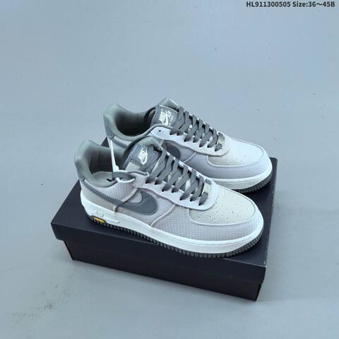 Nike Air Force 1 07 Light Grey Dark Grey White Black EU 36-45 Sneaker - Unisex (BS-60503)