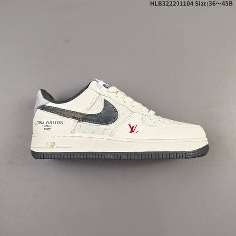 Nike Air Force 1 07 LV8 MZ9588-811 Off White Dark Grey Red EU 36-45 Sneaker - Unisex (BS-63883)