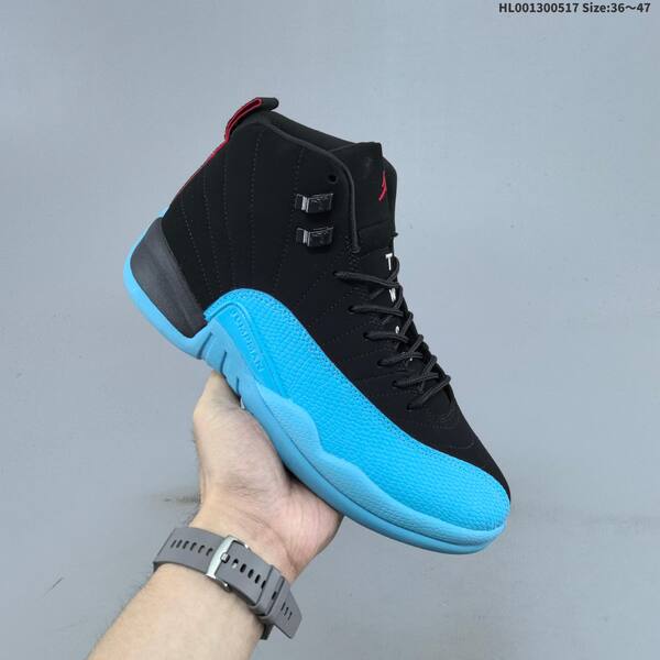 Jordan Air Jordan 12 Retro black/gamma blue/red 36~47 basketball