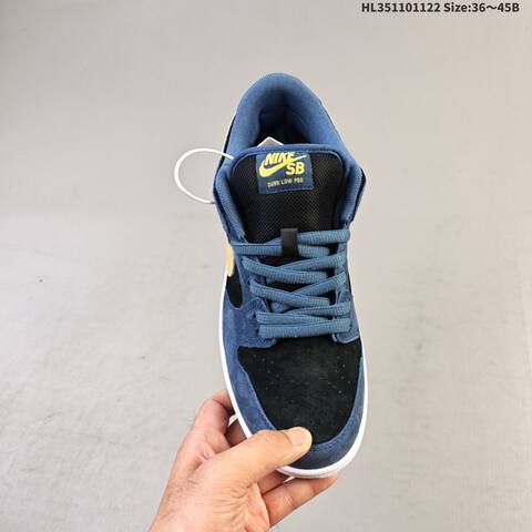 Nike SB Dunk Low Pro Black Blue Gold White Olive EU 36-45 Skate Shoe - Unisex (BS-63255)