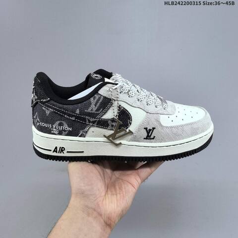 Nike Air Force 1 07 LV8 Blue Denim Off White Black EU 36-45 Sneaker - Unisex (BS-61295)