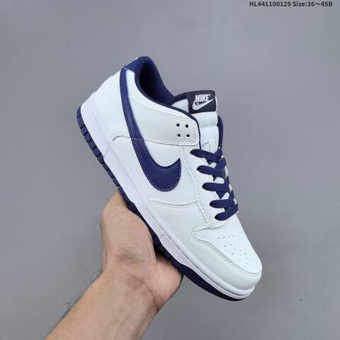 Nike Dunk Low White Navy Blue EU 36-45 Skate Shoe - Unisex (BS-61675)