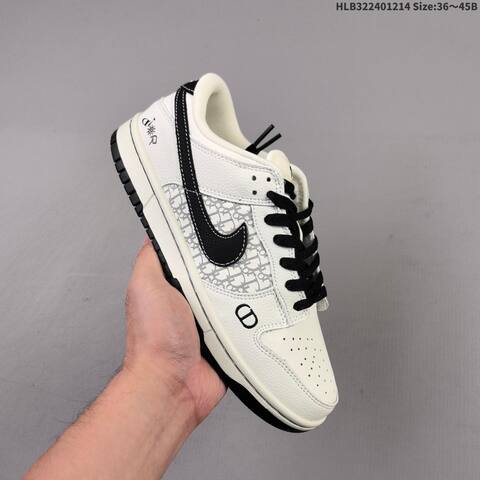 Nike SB Dunk Low White Black Grey EU 36-45 Skate Shoe - Unisex (BS-62690)