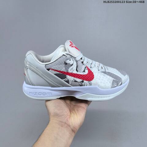 Nike Zoom Kobe VI CNY Light Grey Red White Blue EU 38-46 Basketball Shoe - Unisex (BS-61796)
