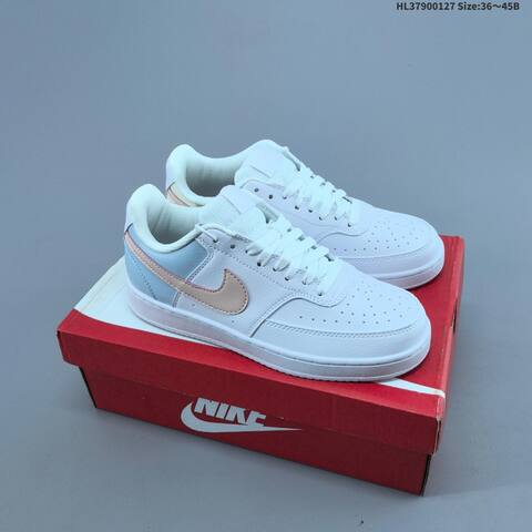 Nike Court Vision Low Black White White Blue Yellow EU 36-45 Skate Shoe - Unisex (BS-61731)