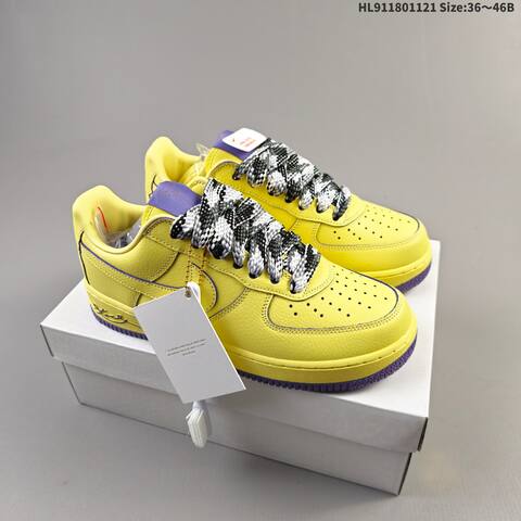 Nike Air Force 1 07 Low Kobe Yellow Purple Black White EU 36-46 Sneaker - Unisex (BS-63353)