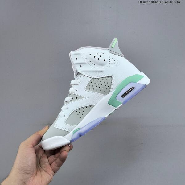 Jordan Air Jordan 6 Retro white/grey with mint green and icy purple accents 40~47 basketball