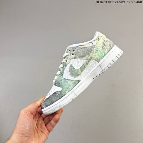 Nike SB Dunk Low Light Green White Cream Gray EU 35 5-46 Skate Shoe - Unisex (BS-63173)