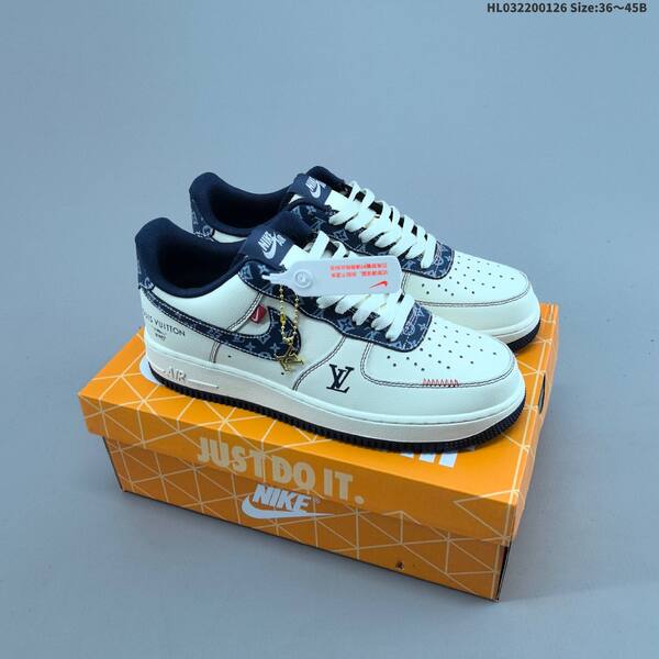 Nike Air Force 1 07 Low black red off white navy EU 36-45 sneaker