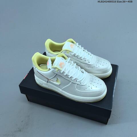 Nike Air Force 1 07 Metallic Silver Pale Yellow White EU 36-45 Sneaker - Unisex (BS-60284)