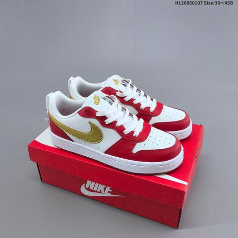 Nike Court Borough Low 2 White Red Gold EU 36-45 Skate Shoe - Unisex (BS-62161)