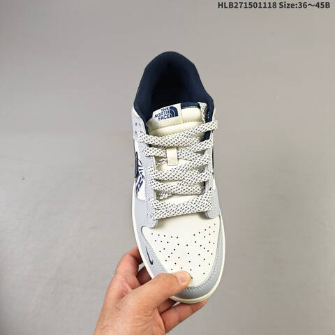 Nike SB Dunk Low Retro DIY The North Face Sail Grey Navy White EU 36-45 Skate Shoe - Unisex (BS-63512)