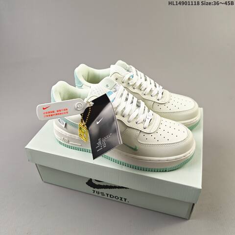 Nike Air Force 1 07 FB1839-211 Sail Light Mint White Blue EU 36-45 Sneaker - Unisex (BS-63493)