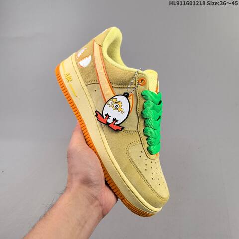Nike Air Force 1 Low White Dark Green Metallic Green Orange EU 36-45 Sneaker - Unisex (BS-62585)