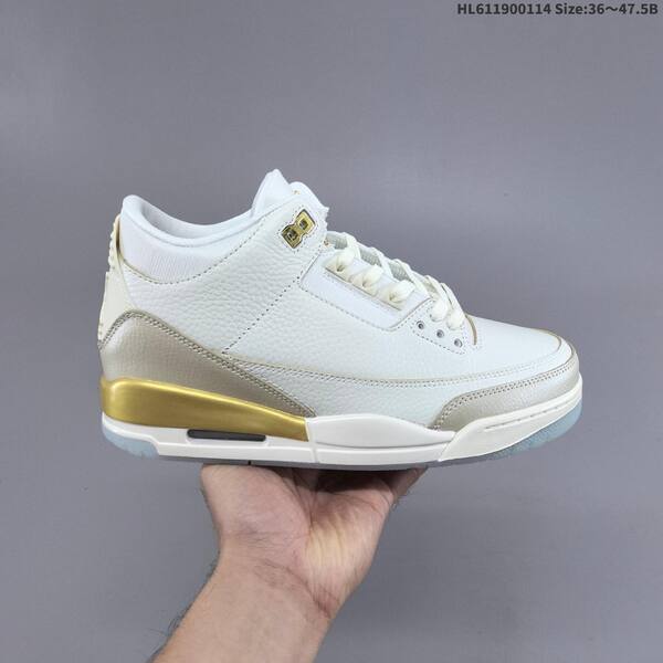 Jordan Air Jordan 3 Retro white/grey/gold 36~47.5 basketball