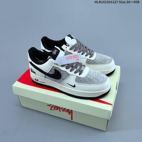 Nike Air Force 1 07 LV8 Black White Gray EU 36-45 Sneaker - Unisex (BS-62393)