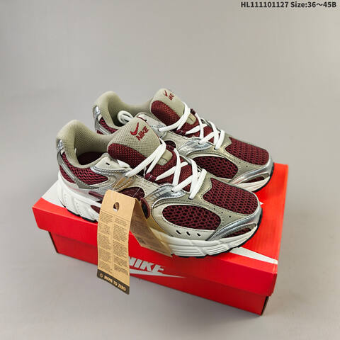 Nike V5 RNR Burgundy White Silver Grey EU 36-45 Running Shoe - Unisex (BS-63024)