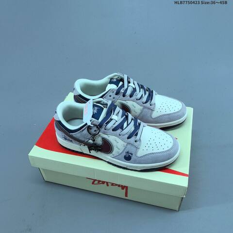 Nike Dunk SB Low Light Grey White Dark Grey Navy EU 36-45 Skate Shoe - Unisex (BS-60579)
