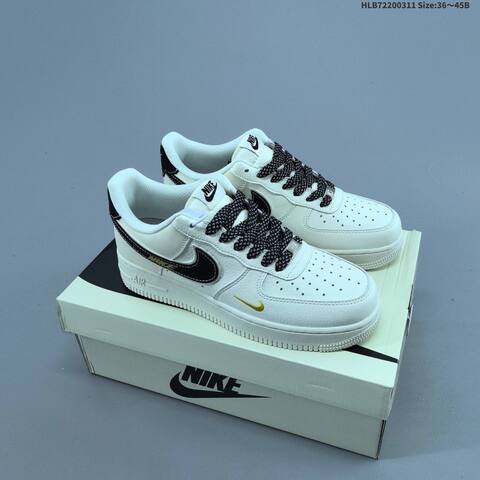 Nike Air Force 1 07 LV8 CS5288-086 Off White Black Gold EU 36-45 Sneaker - Unisex (BS-61369)